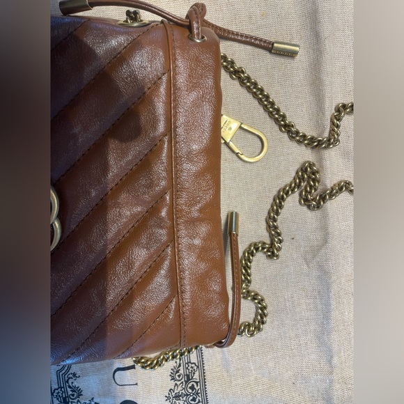 Brown leather Mini GG Marmont Bucket Bah - Picture 5 of 5